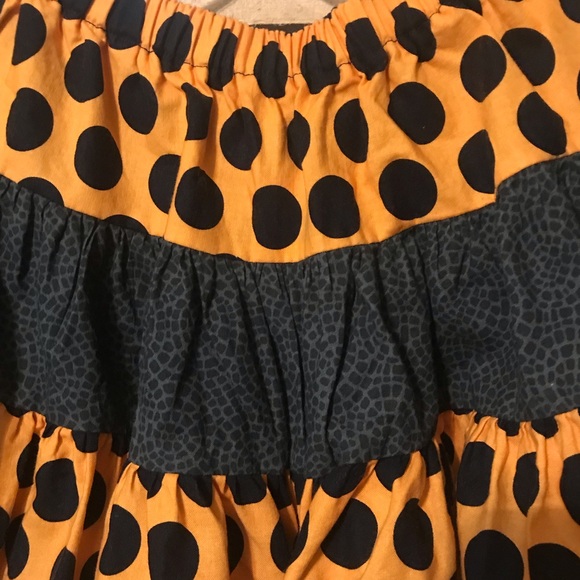 Sweet Chick-a-Dee Boutique orange black polka dot fall Halloween twirl s… - Picture 2 of 4